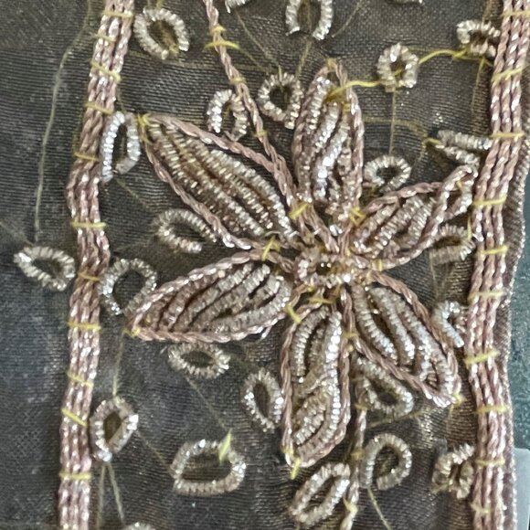 Gold Festive Tablecloth Sheer Woven Metal Square - Picture 5 of 5